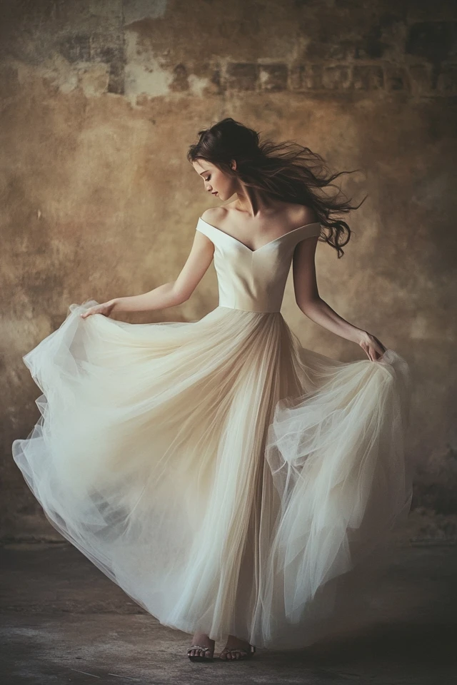The Beauty of Satin and Tulle in Romantic Dresses - photo 12