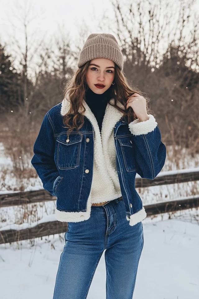 Mixing Fleece and Denim for Casual Winter Jackets - photo 12