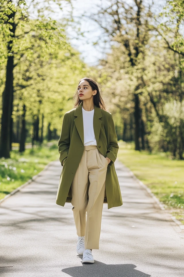 Fresh Green and Beige Combinations for Spring Coats - photo 4