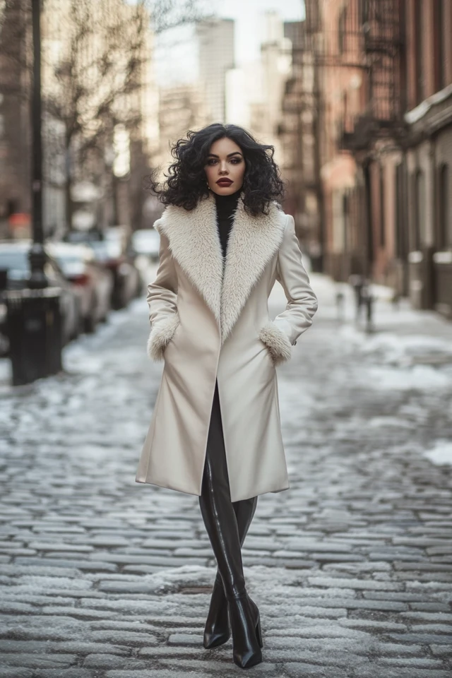 Pairing Faux Fur and Satin in Luxe Winter Coats - photo 4