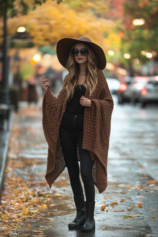 Knit Ponchos for Layering in Autumn Showers - photo 4