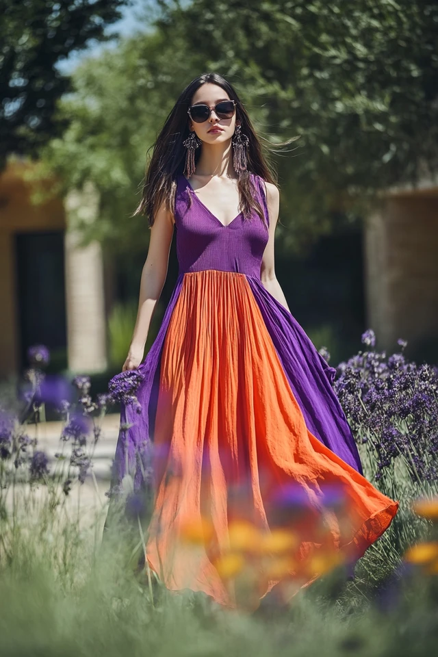 Playful Orange and Purple Color Combinations for Sundresses - photo 4