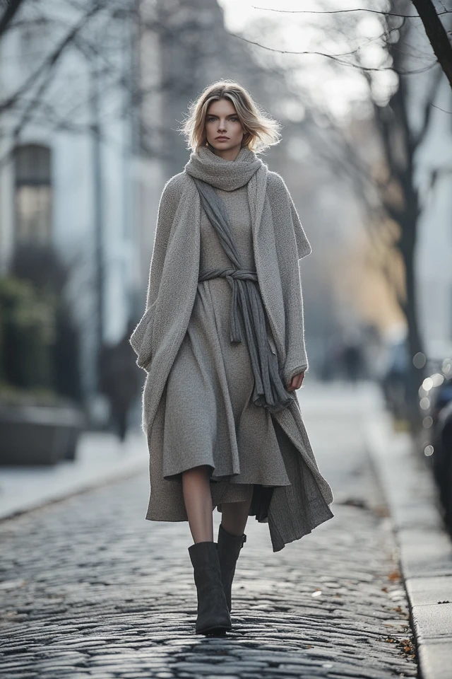 Layered Sweater Dresses for Cold but Dry Days - photo 4