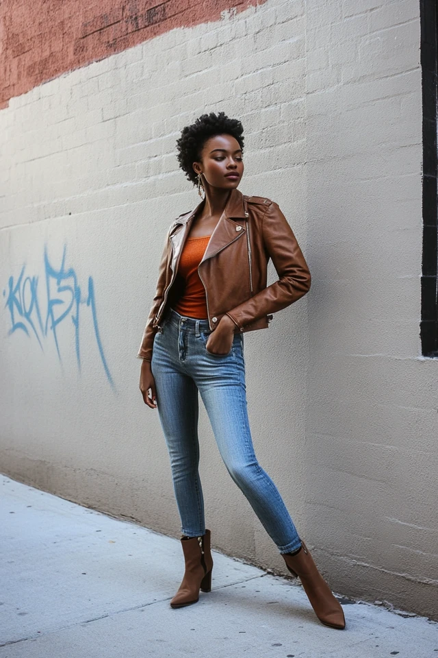 Leather Jackets Paired with Denim for Fall Staples - photo 12