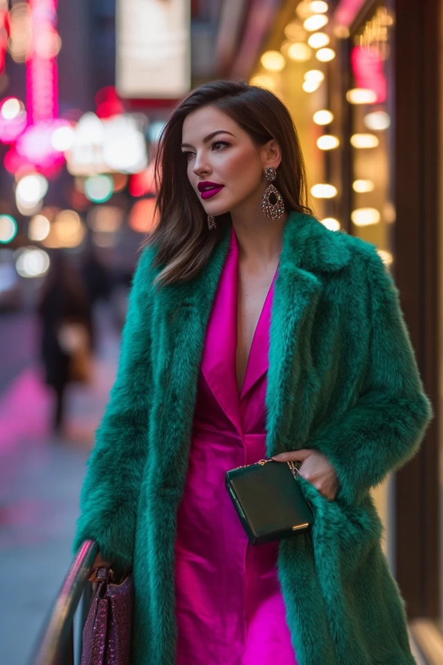 Faux Fur Coats in Vibrant Hues for Winter Glam - photo 11