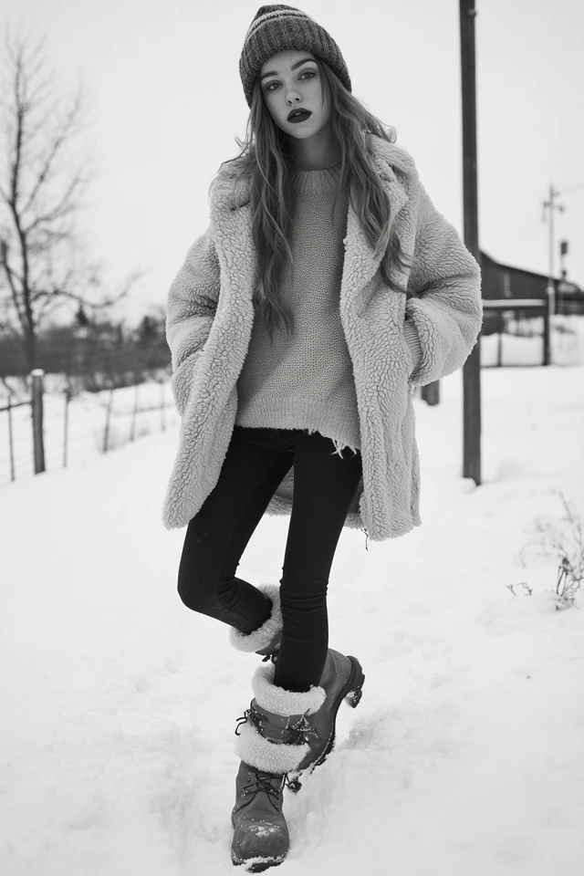 Shearling-Lined Boots for Snowy Weather Style - photo 8