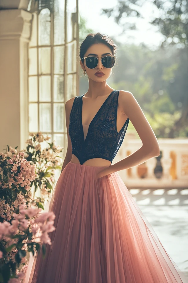 How to Style Dusky Rose and Navy Blue for Different Body Types - photo 12
