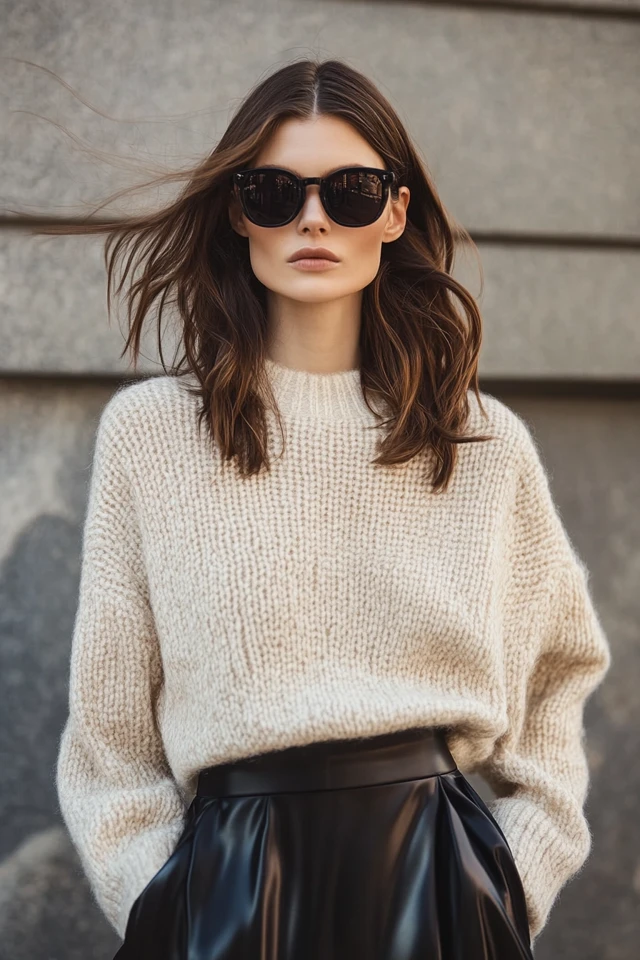 Layering Knitwear with Smooth Satin Skirts - photo 12