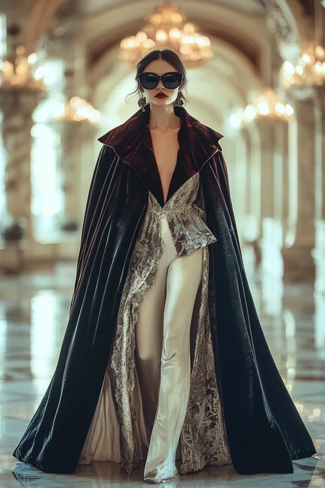 Combining Silk and Velvet for Dramatic Capes: A Luxurious Statement of Elegance