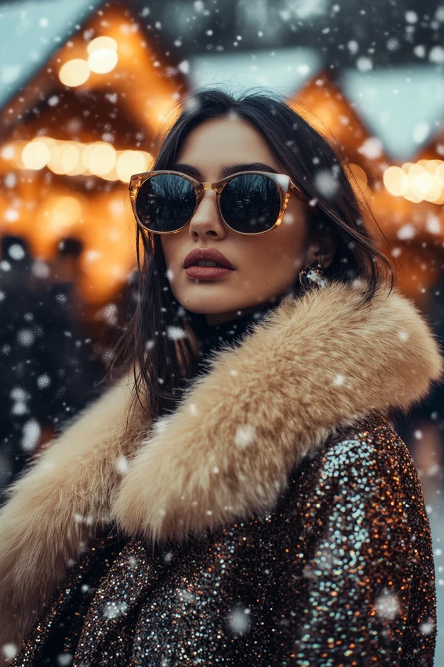 Faux Fur and Sequins Together for Bold Holiday Coats: The Perfect Blend of Glamour and Warmth