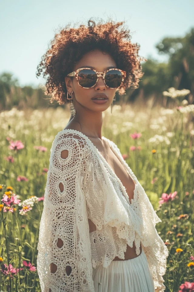 Combining Chiffon and Crochet for Romantic Summer Outfits