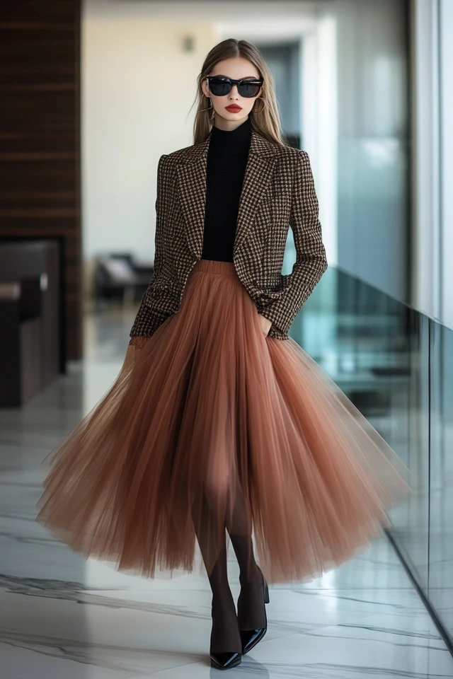 Tweed and Tulle for Unique Layered Outfits: A Modern Twist on Timeless Fabrics