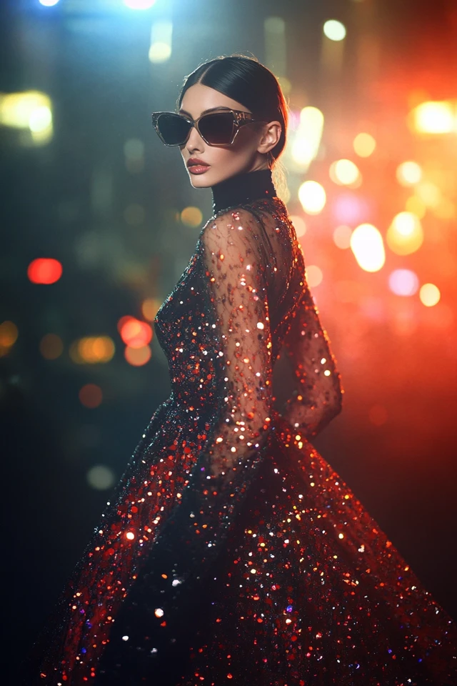 Sheer Mesh and Sequins in Daring Evening Gowns: Unleashing Bold Elegance