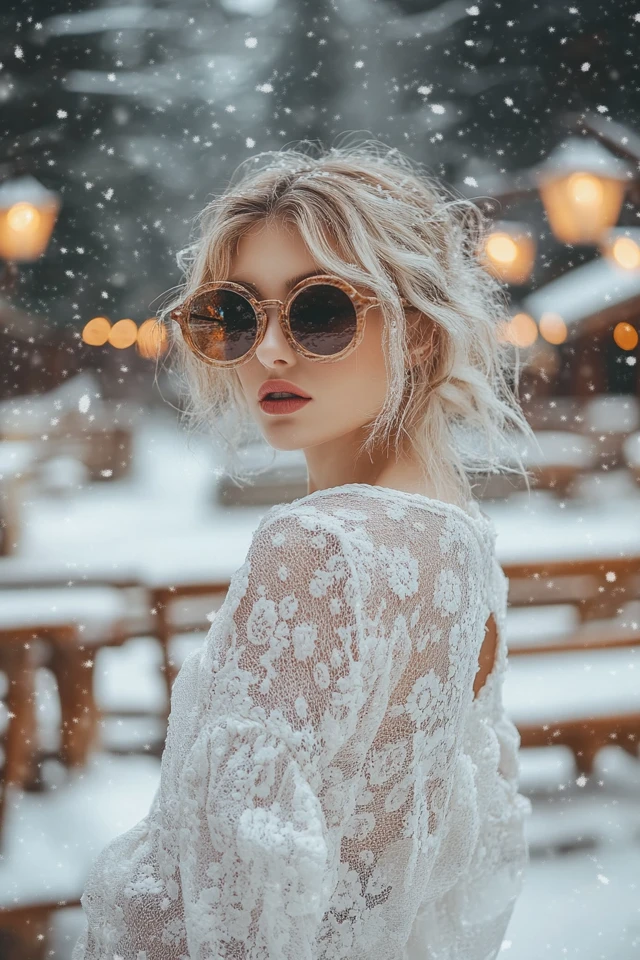 Lace and Wool for Warm Winter Dresses