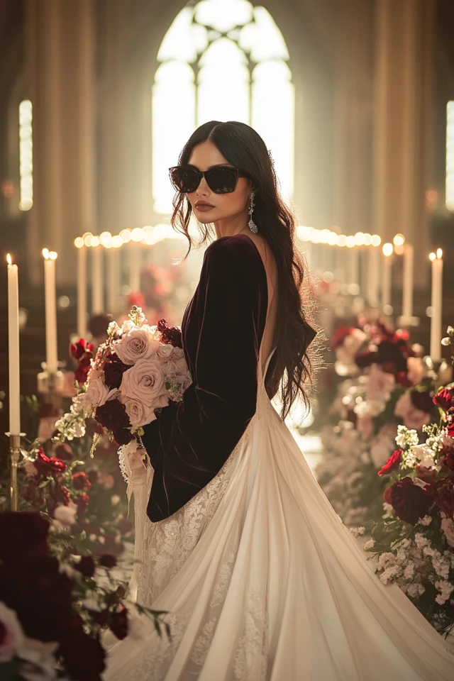 Satin and Velvet Together for Luxe Bridal Gowns