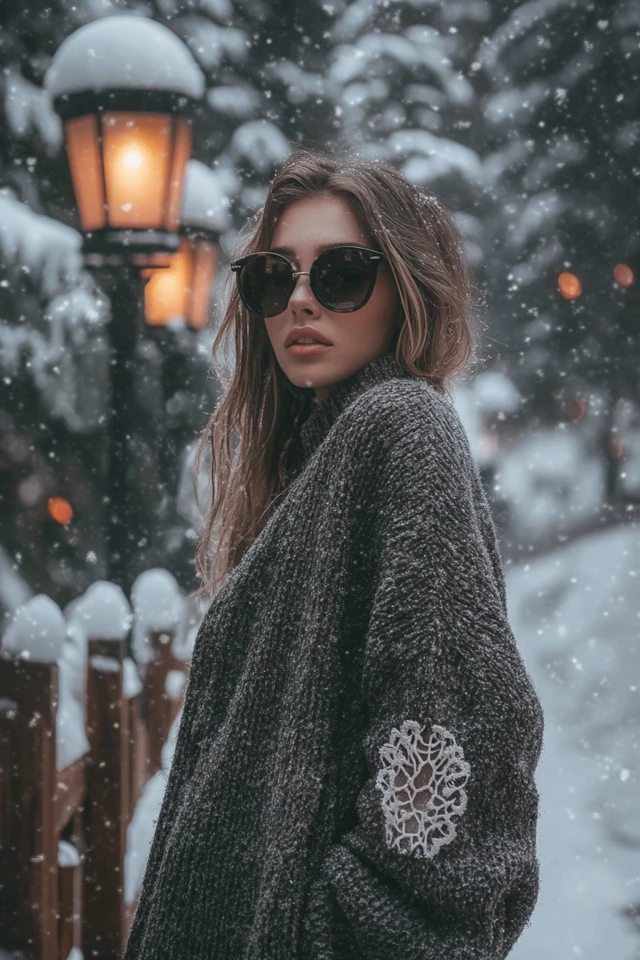 Combining Wool and Lace for Feminine Winter Looks