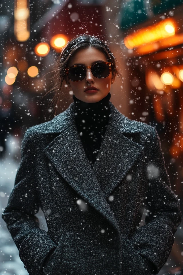 Soft Turtlenecks Under Wool Coats for Winter Warmth