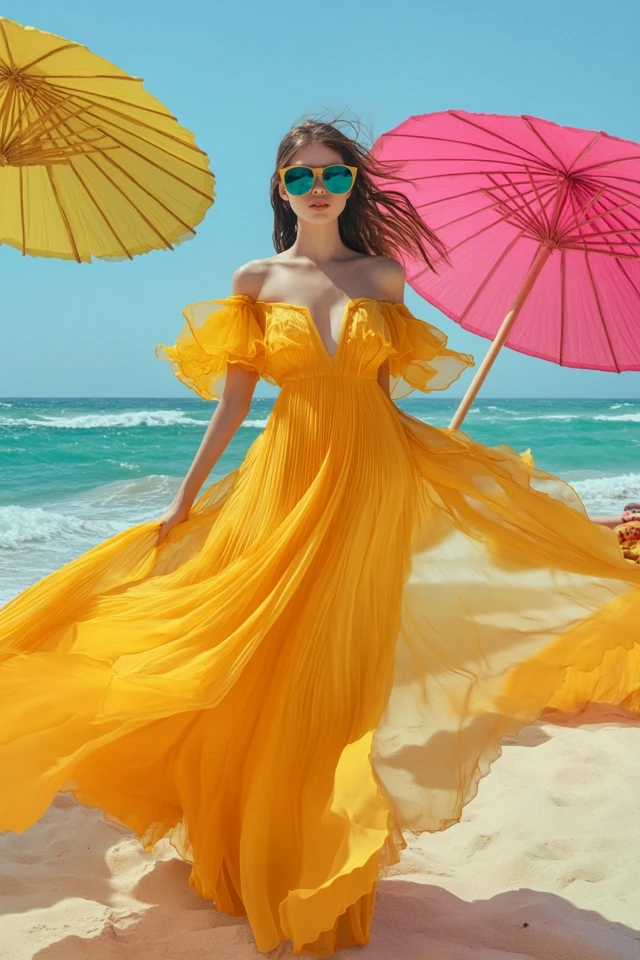 Bright Yellow Dresses for Summer Beach Days