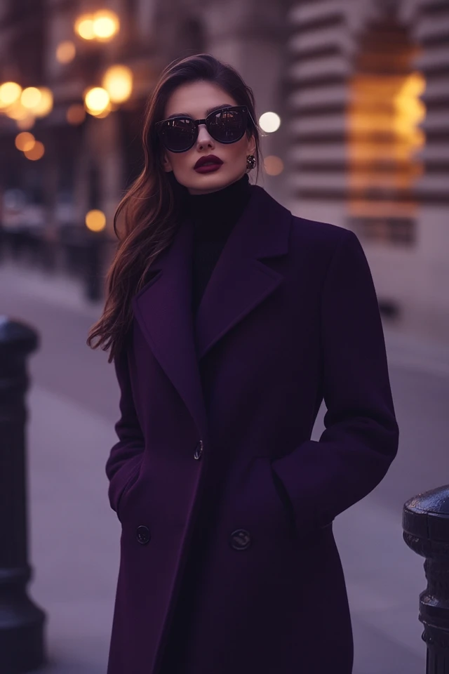 Luxe Wool Coats in Jewel Tones for Fall Evening Wear