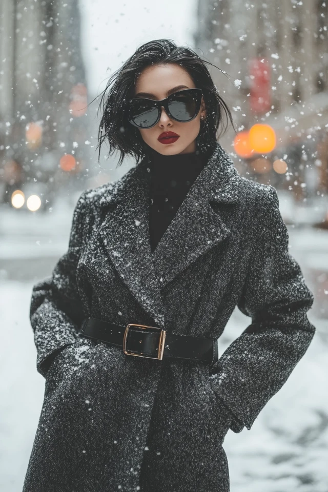 Statement Belts Over Oversized Coats for Winter Style