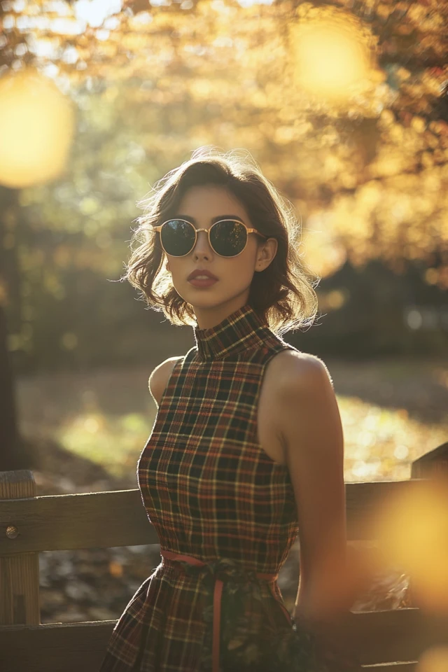 Striking Plaid Dresses for Fall Layers
