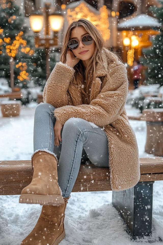 Cozy Shearling Boots for Winter Casual Wear