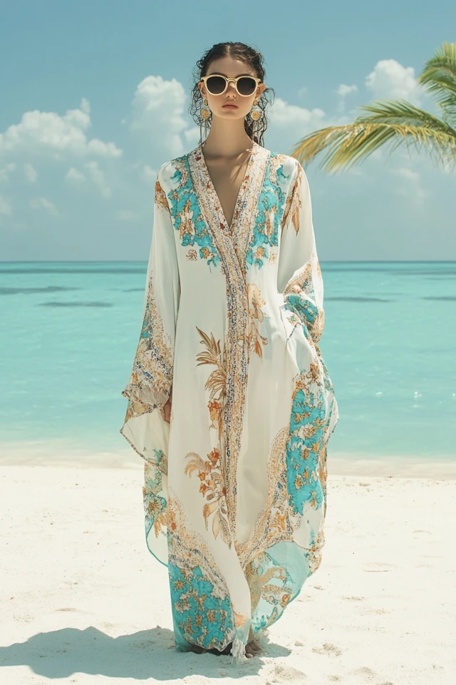 Wide-Sleeve Kaftans for Resort Luxe