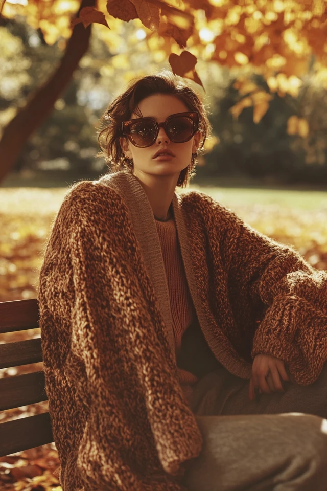 Oversized Cardigans with Sculpted Sleeves