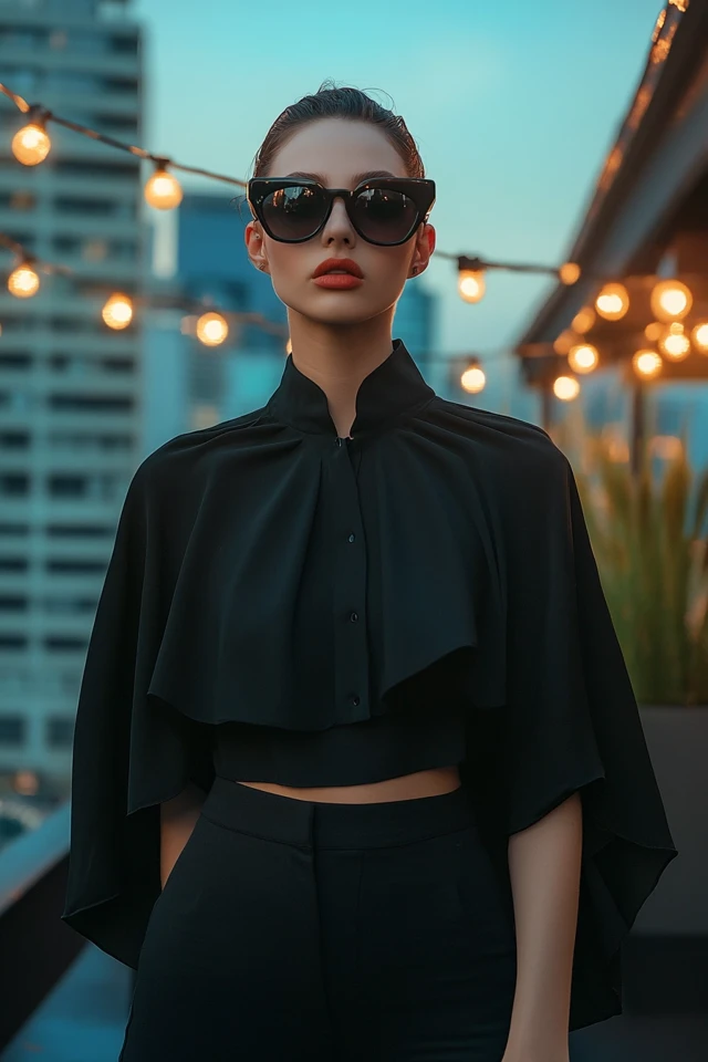 Asymmetrical Cape Blouses for Bold Style