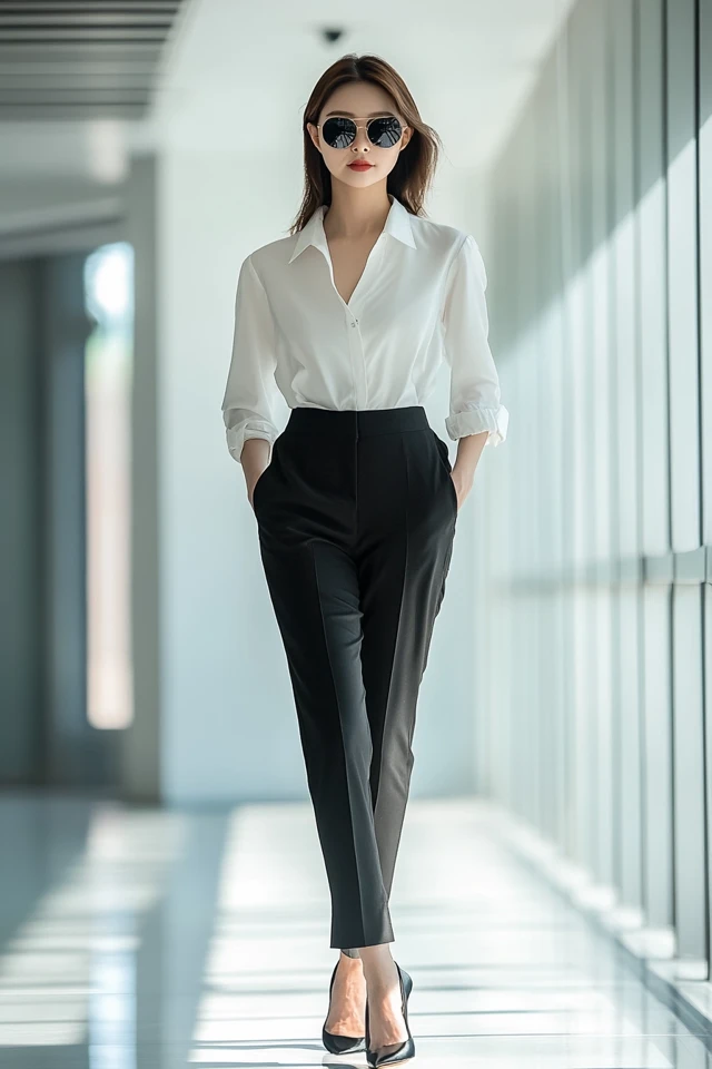 High-Rise Slim Pants with Modern Cuts: A Wardrobe Essential