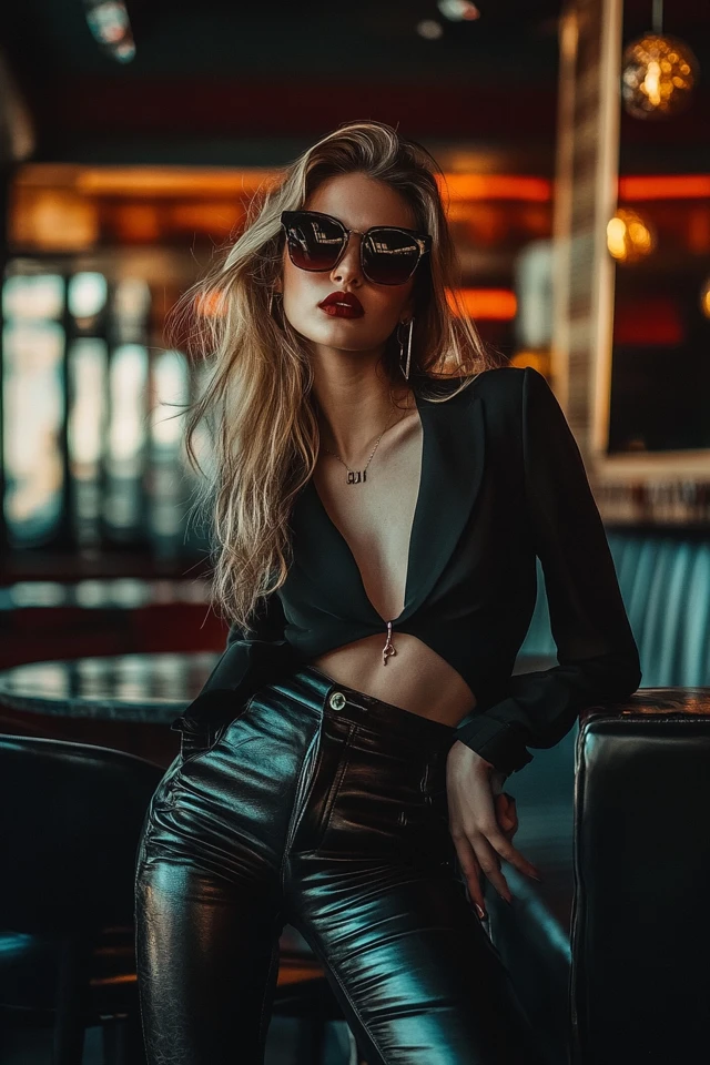 Edgy Dinner Date Styles with Leather Pants: Bold Looks for a Night Out