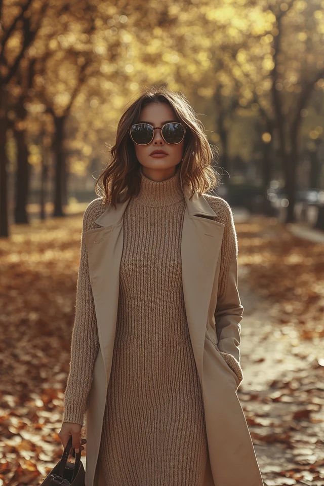 Fitted Knit Dresses for Transitional Seasons