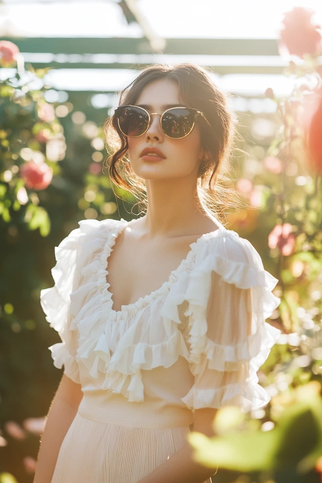 Easy Ruffle Blouses for Romantic Looks
