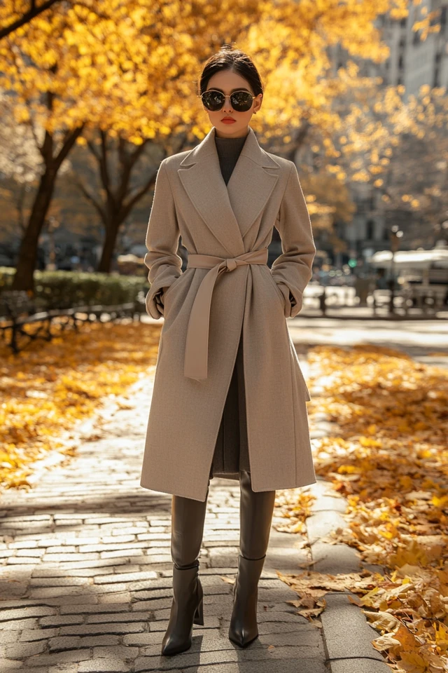 Neutral Wrap Coats for Cool Transitional Days