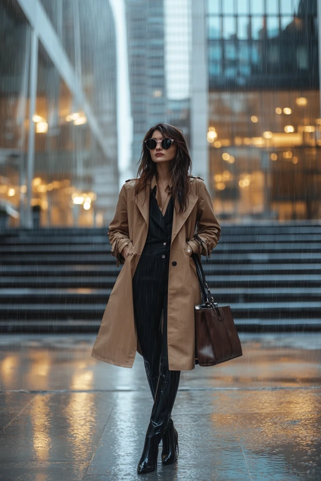 Slim Waterproof Pants for Rainy Days at Work