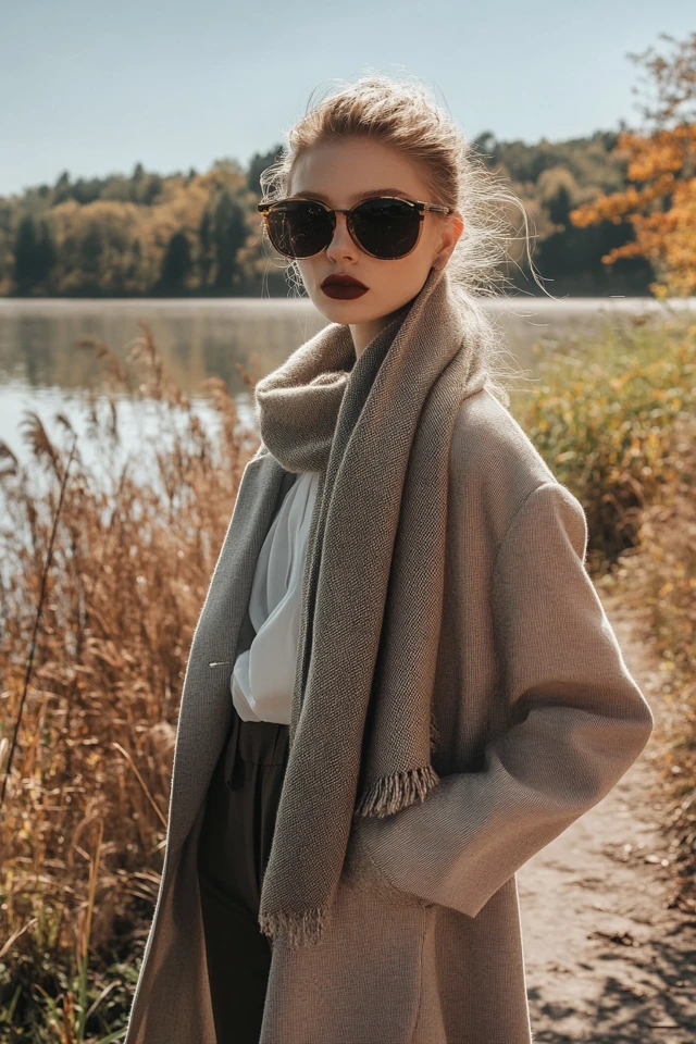 Stylish Layered Scarves for Cool Morning Walks