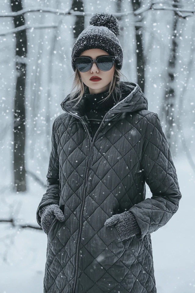 Warm Quilted Coats for Snowy Winter Strolls