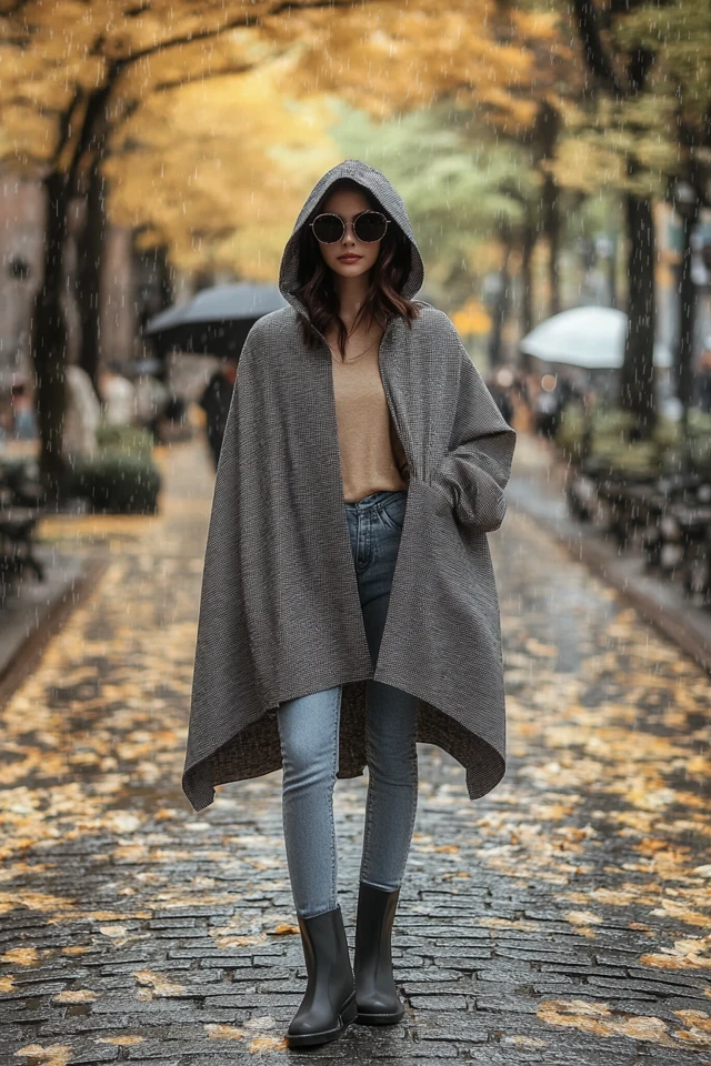 Water-Repellent Capes for Wet Fall Days
