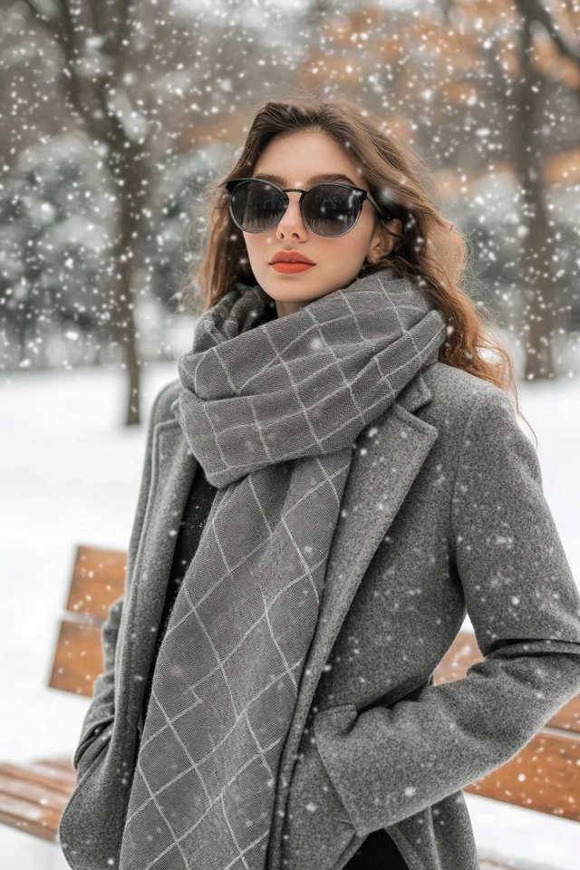 Quilted Blanket Scarves for Snowy Afternoon Walks