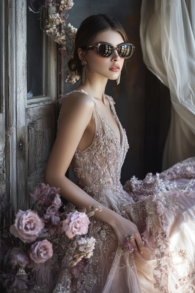 Champagne and Mauve Combinations for Elegant Gowns