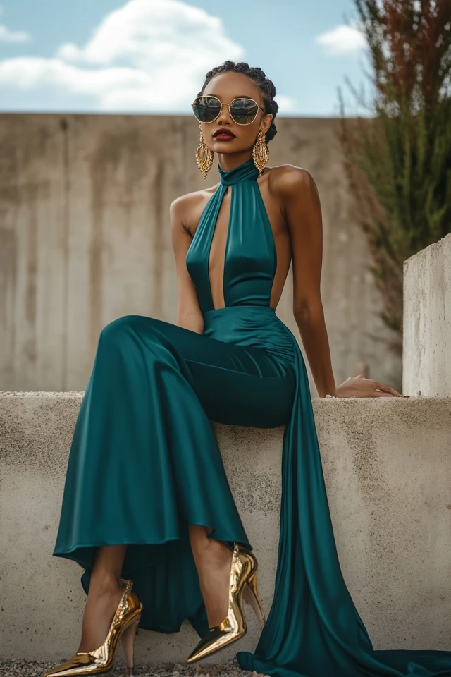 How to Style Deep Teal with Gold for Holiday Dresses