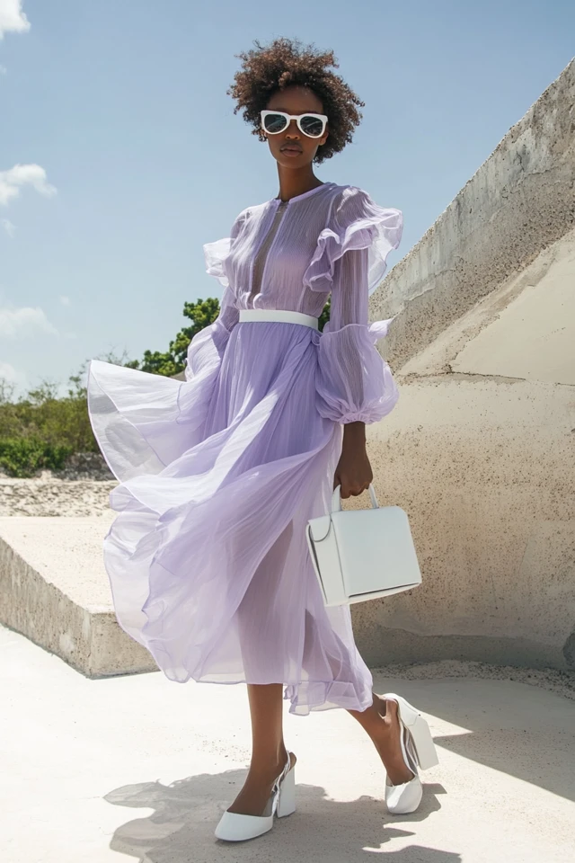 Soft Lavender and White Pairings for Chic Summer Dresses