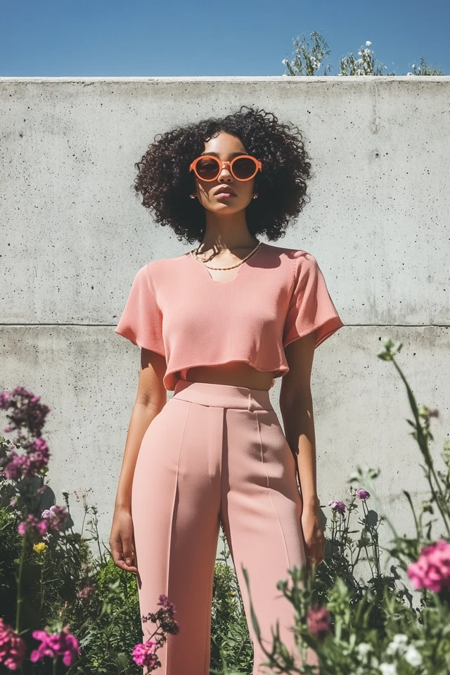 Dusty Rose and Cool Slate in Romantic Tops