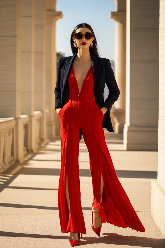 Regal Red and Navy Ensembles for Patriotic Events