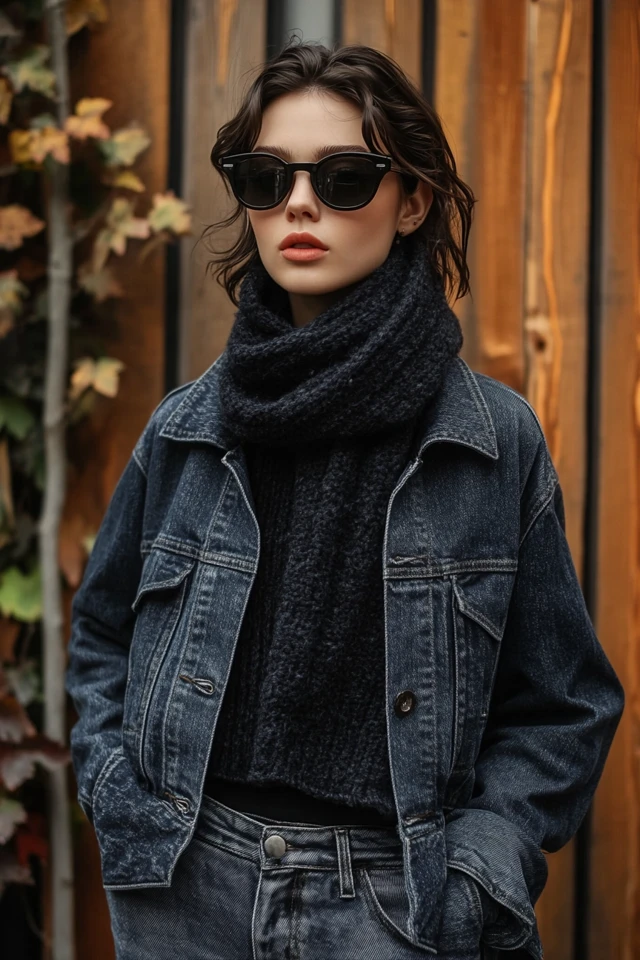 Pairing Soft Cashmere with Rigid Denim Jackets