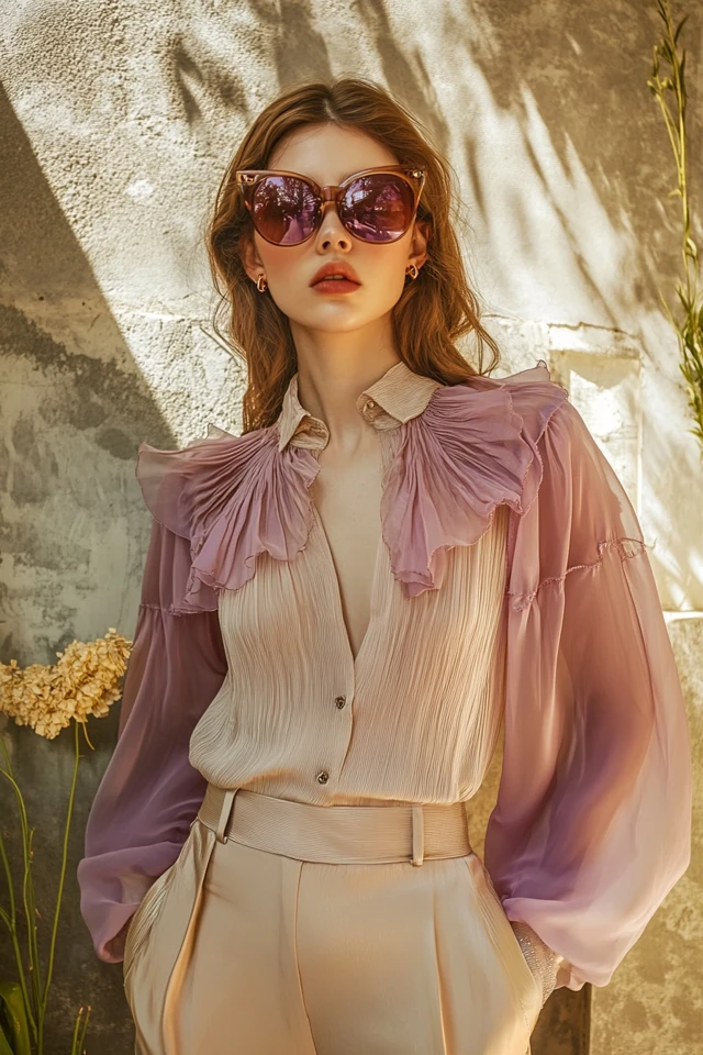 Mixing Chiffon and Silk in Feminine Blouses