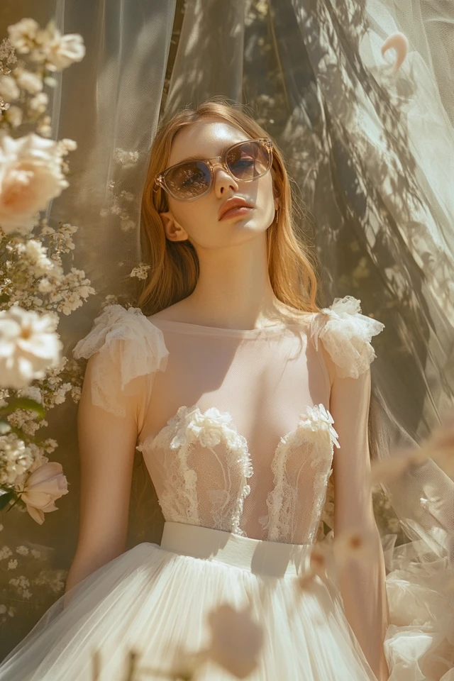Combining Sheer Mesh and Tulle for Ethereal Dresses