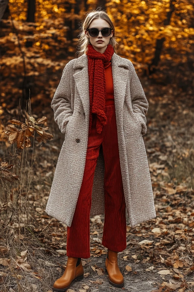 Mixing Corduroy and Wool for Warm Autumn Coats