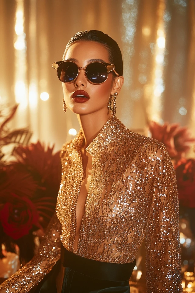 Shimmery Beaded Blouses for Winter Parties