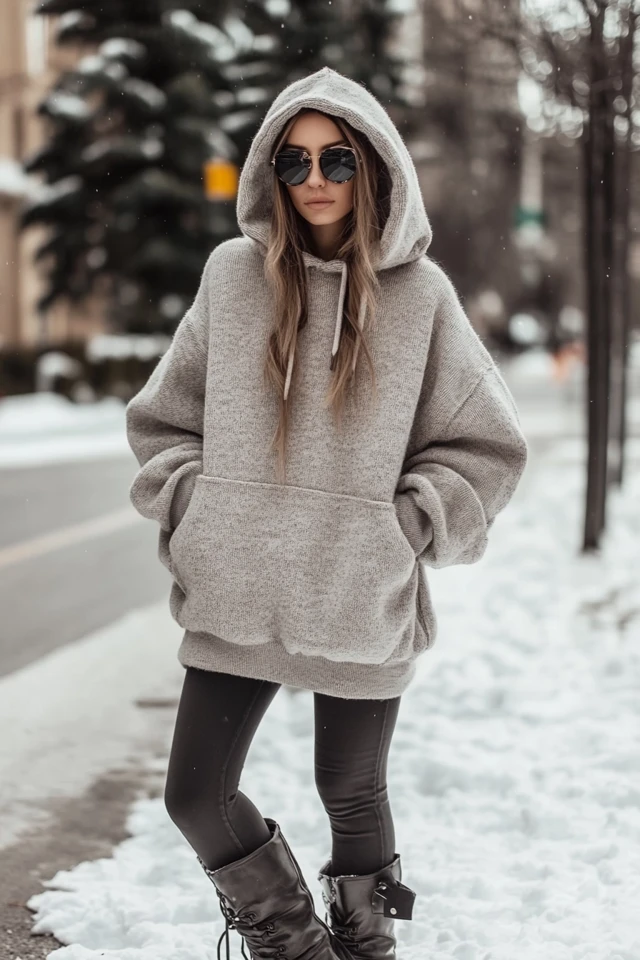 Oversized Hoodies with Boots for Winter Coziness